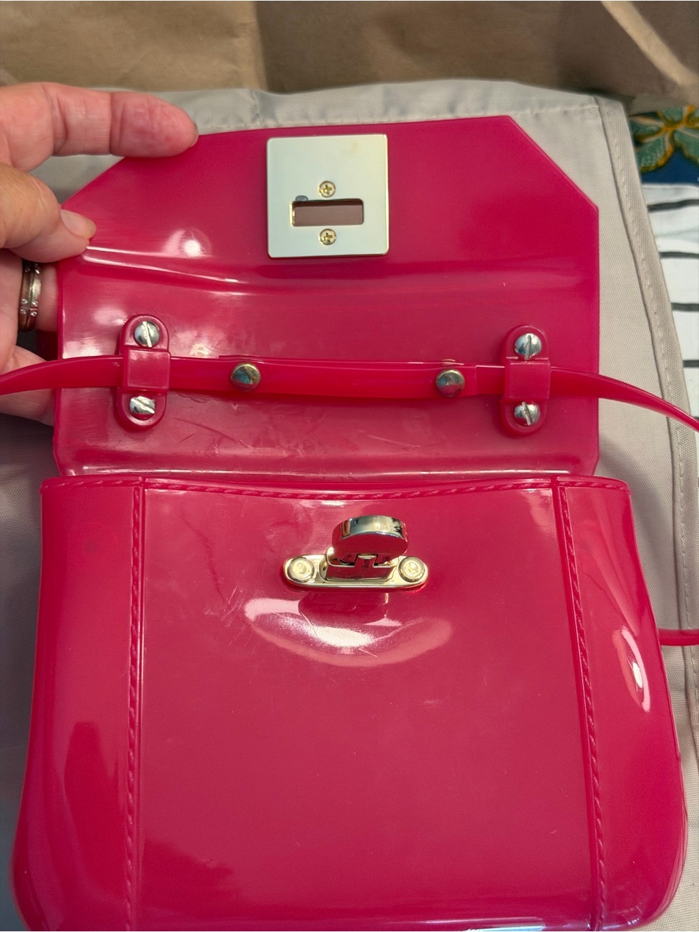 Furla Hot Pink Jelly Crossbody Bag EUC
With free Furla Bag Charm - Picture 7 of 16